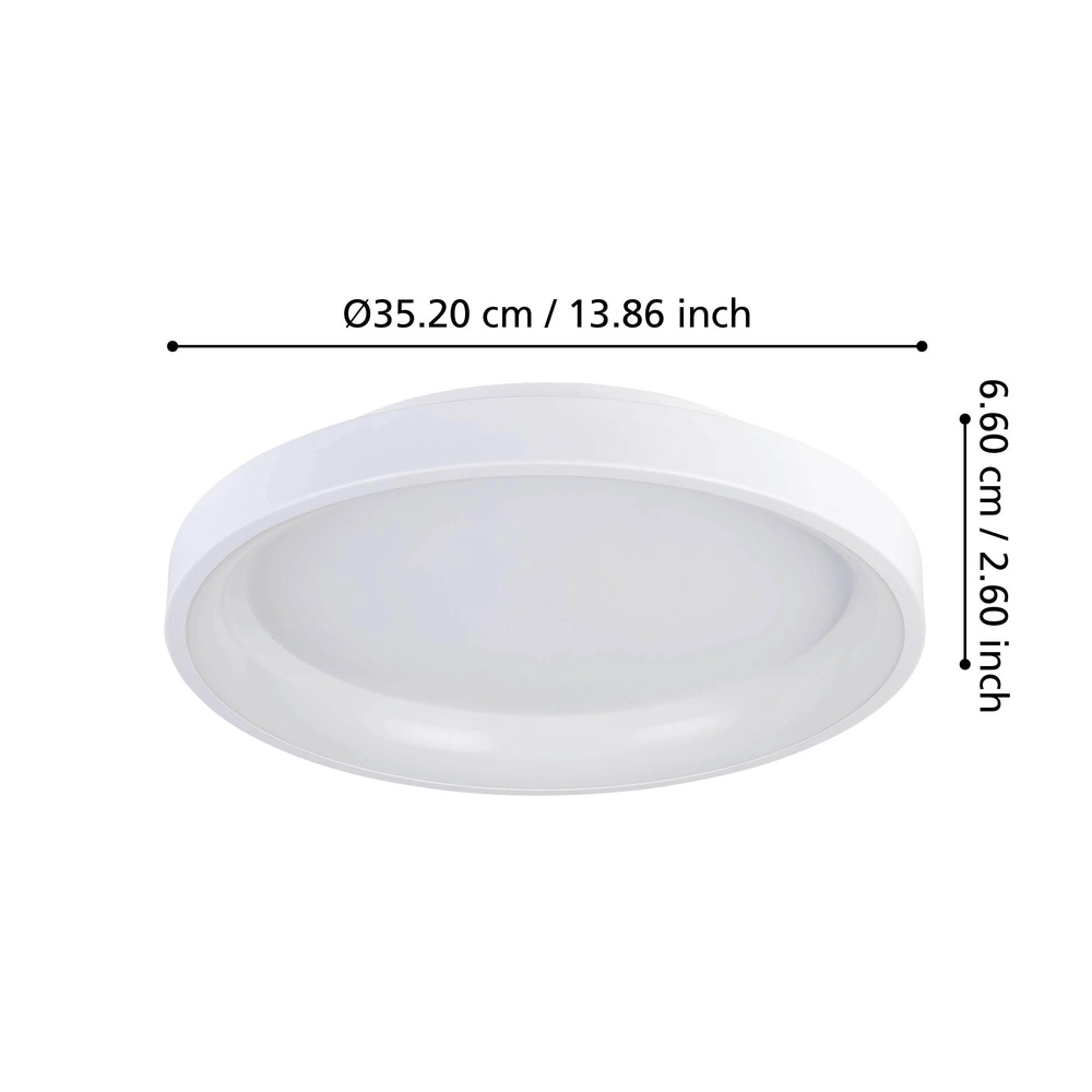 Strakke led plafonnière Loretello Ø 35cm - wit Eglo 9008606316403