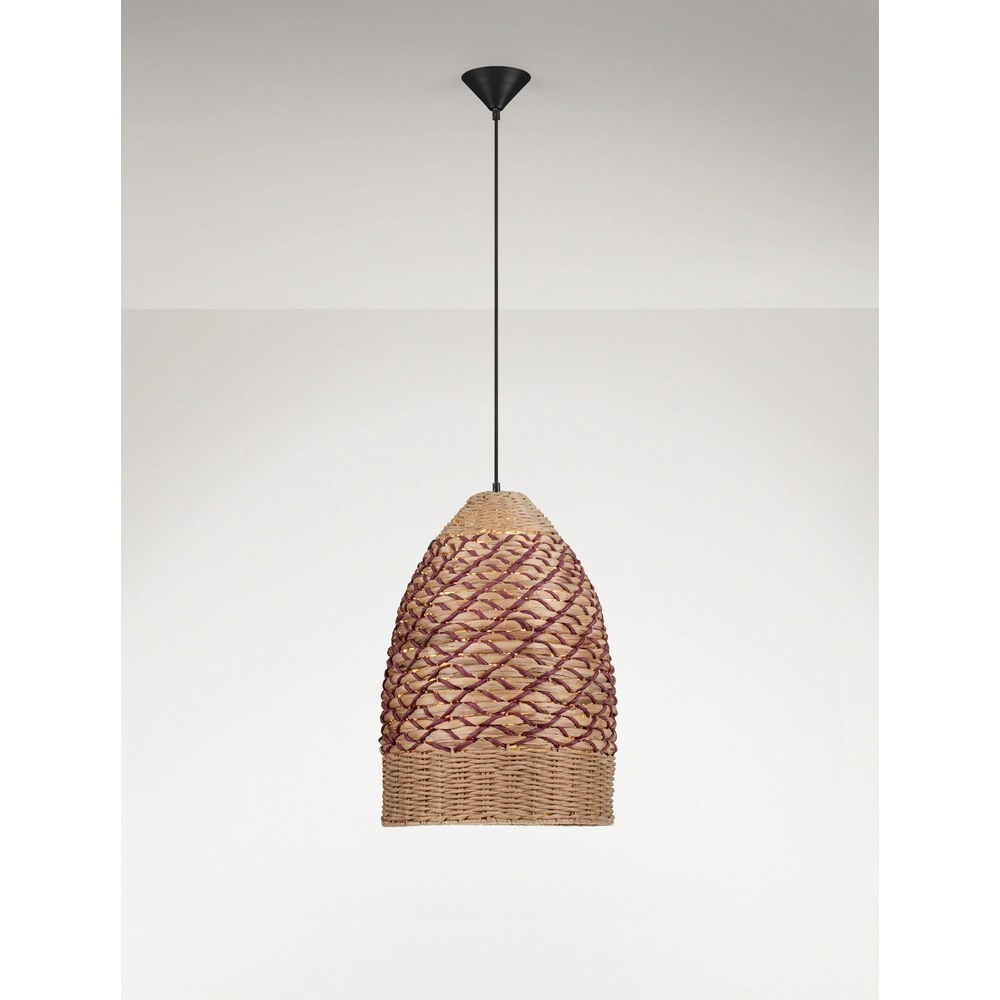 Hanglamp Mapi Ø 37cm rood met bruin