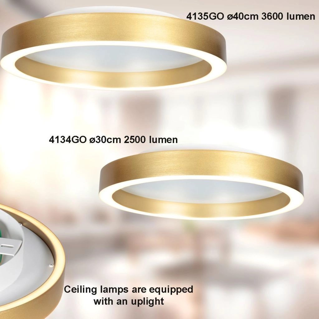 Design plafondlamp Ringlux goud Ø 30cm Steinhauer 8712746180909