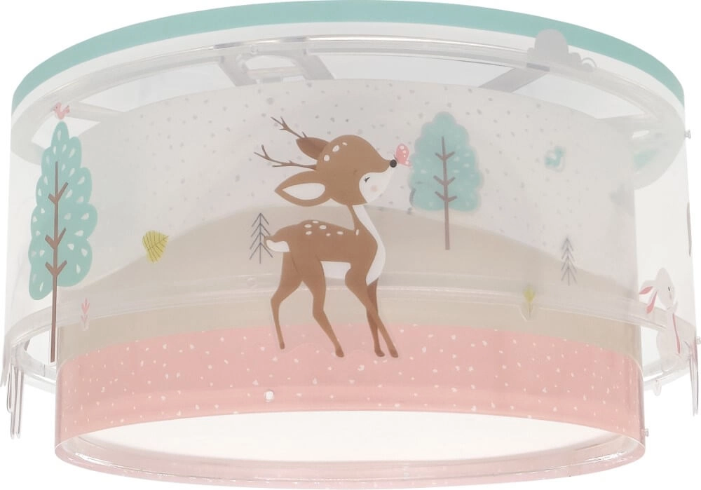 Kinderkamer plafondlamp Loving Deer roze