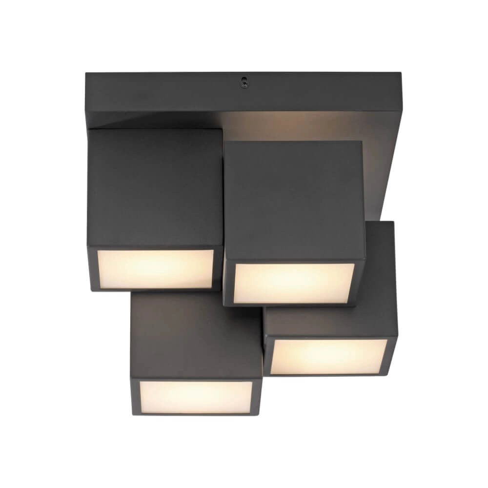 Zwarte plafondlamp Tetris zwart Just Light 4043689004538