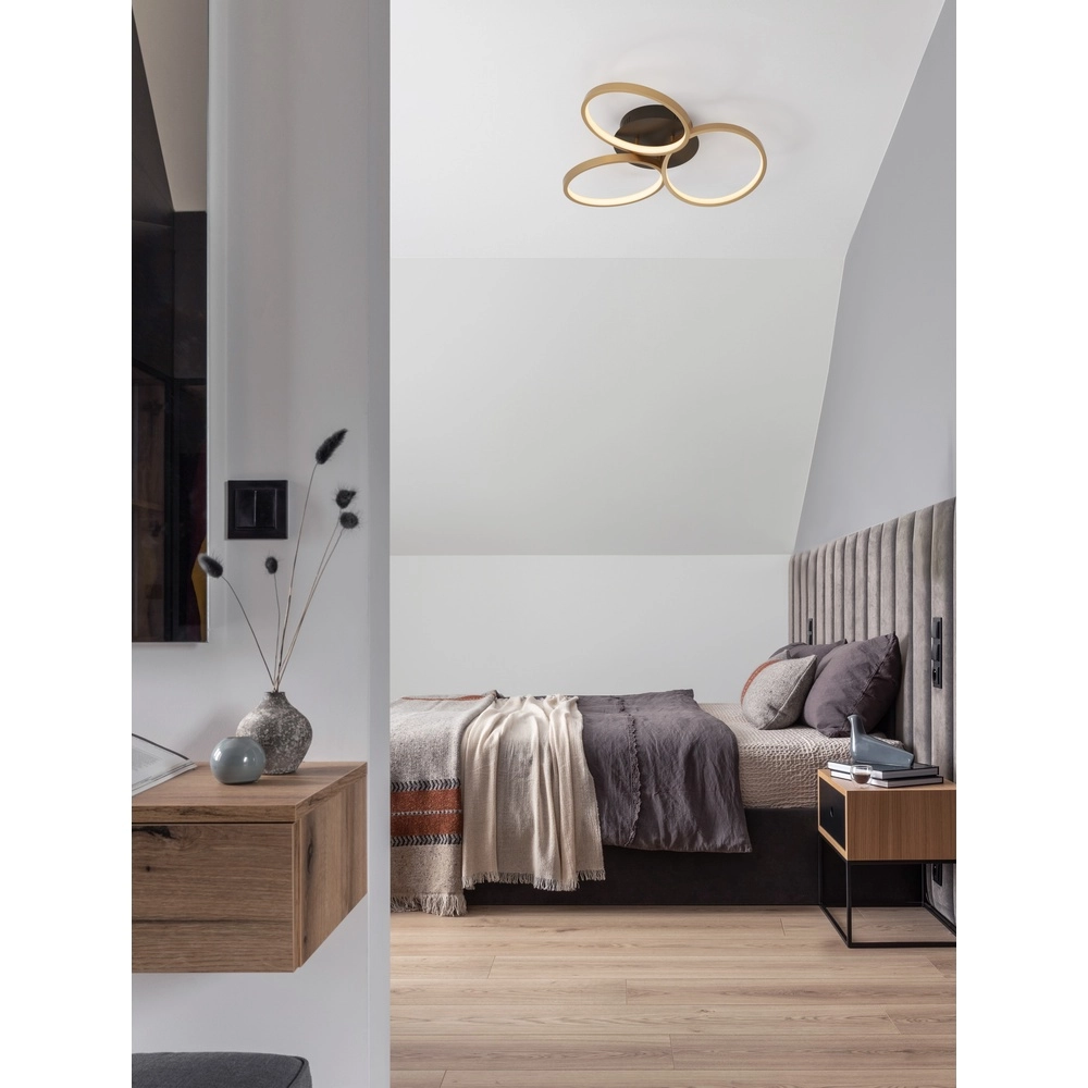 Design plafondlamp Elize zwart met goud Ø 55cm Lyora 5212017433138
