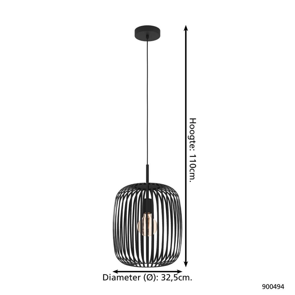 Zwarte hanglamp Romazzina Ø 32,5cm Eglo 9008606244287
