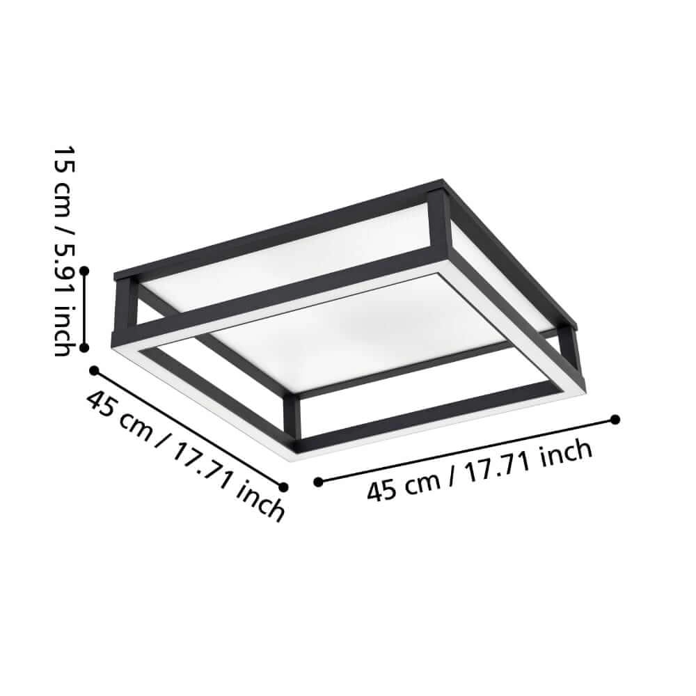 Vierkante led plafondlamp Macellara 45cm Stars of Light 9008606220892