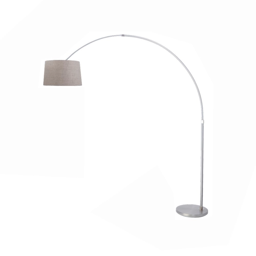 Arc lamp Gramineus grijs met taupe lampenkap
