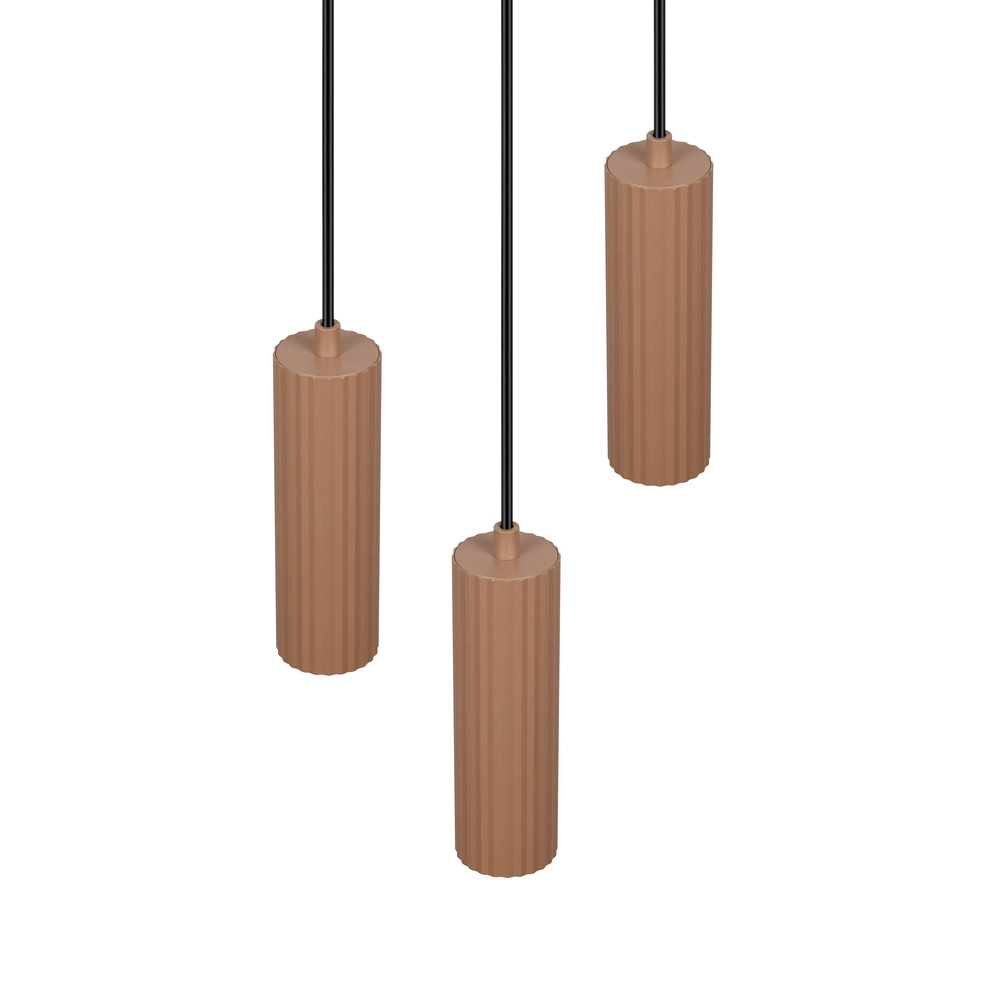 Hanglamp Soka 3-lichts mokka bruin Trio 4017807670172
