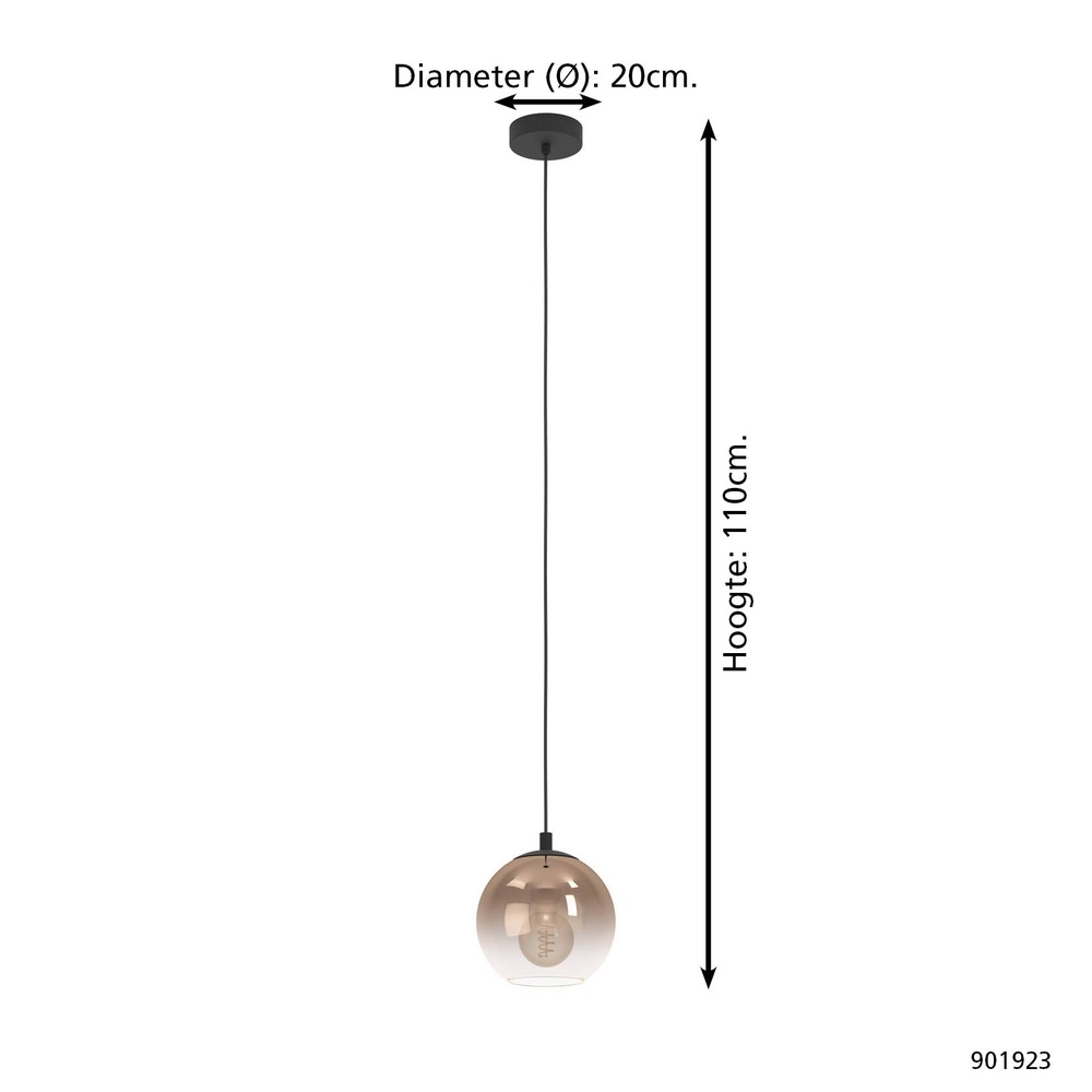 Hanglamp Ariscani 1 zwart Eglo 9008606358045