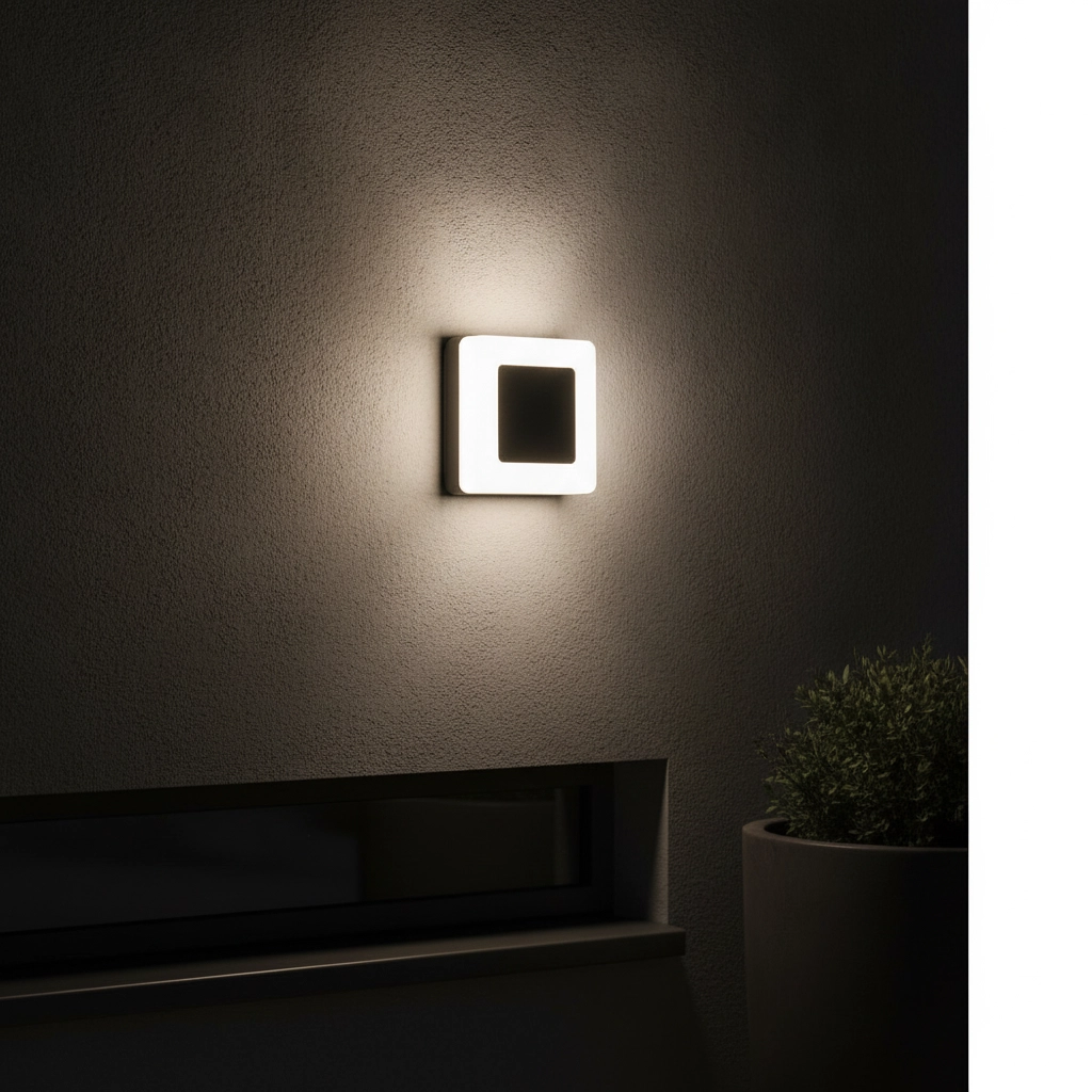 Vierkante wandlamp Tune zwart