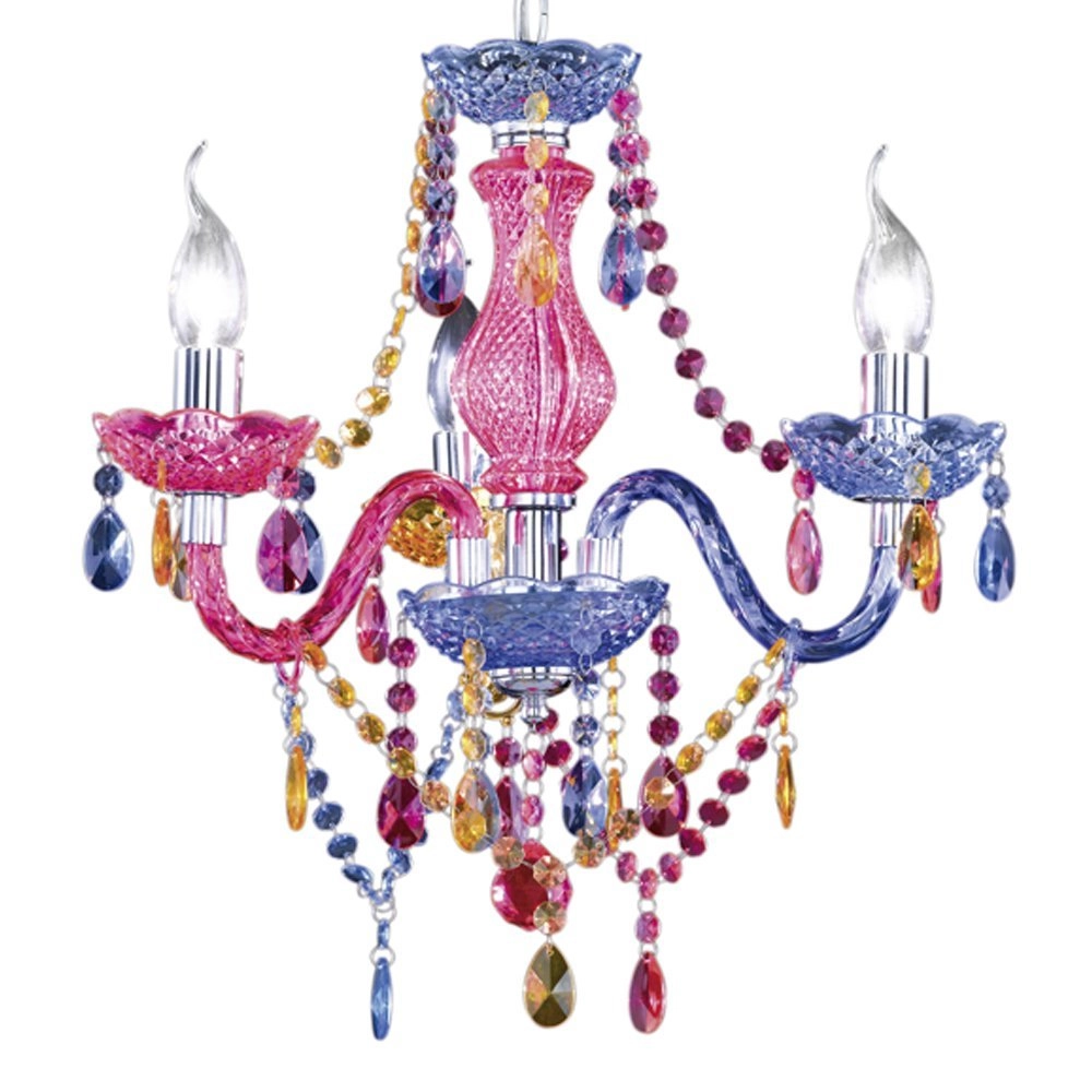 Lamp Luster Crystal 40cm 3-lichts gekleurd transparant Trio 4017807241181