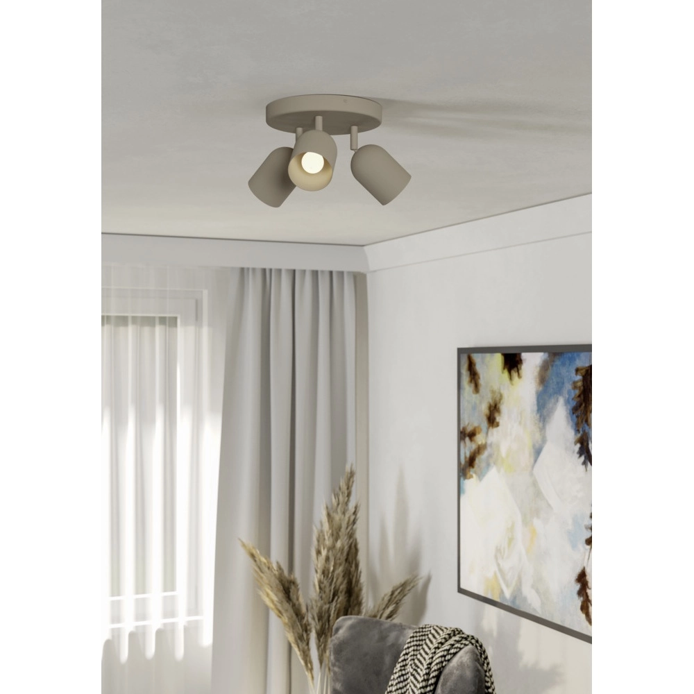 Design plafondspot Tilston 3-lichts zand bruin Eglo 9008606359738