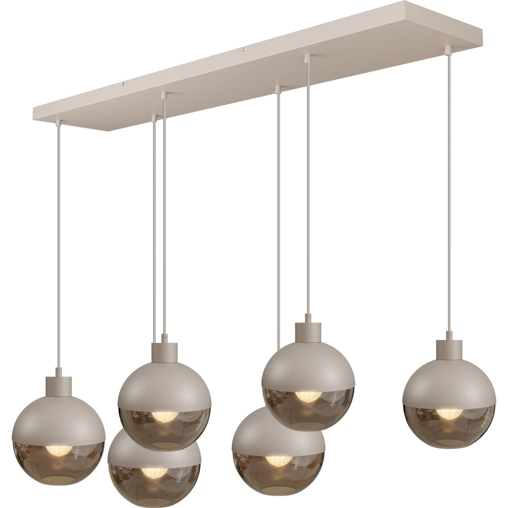 6-lichts hanglamp Opera beige terra