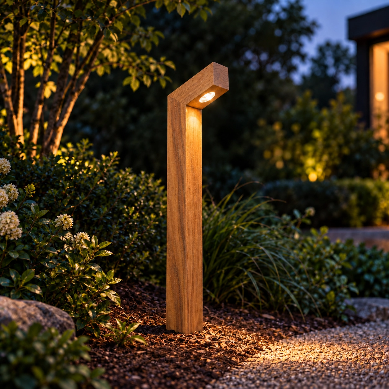 Houten padverlichting Punto Cumara - 100cm - 2700K