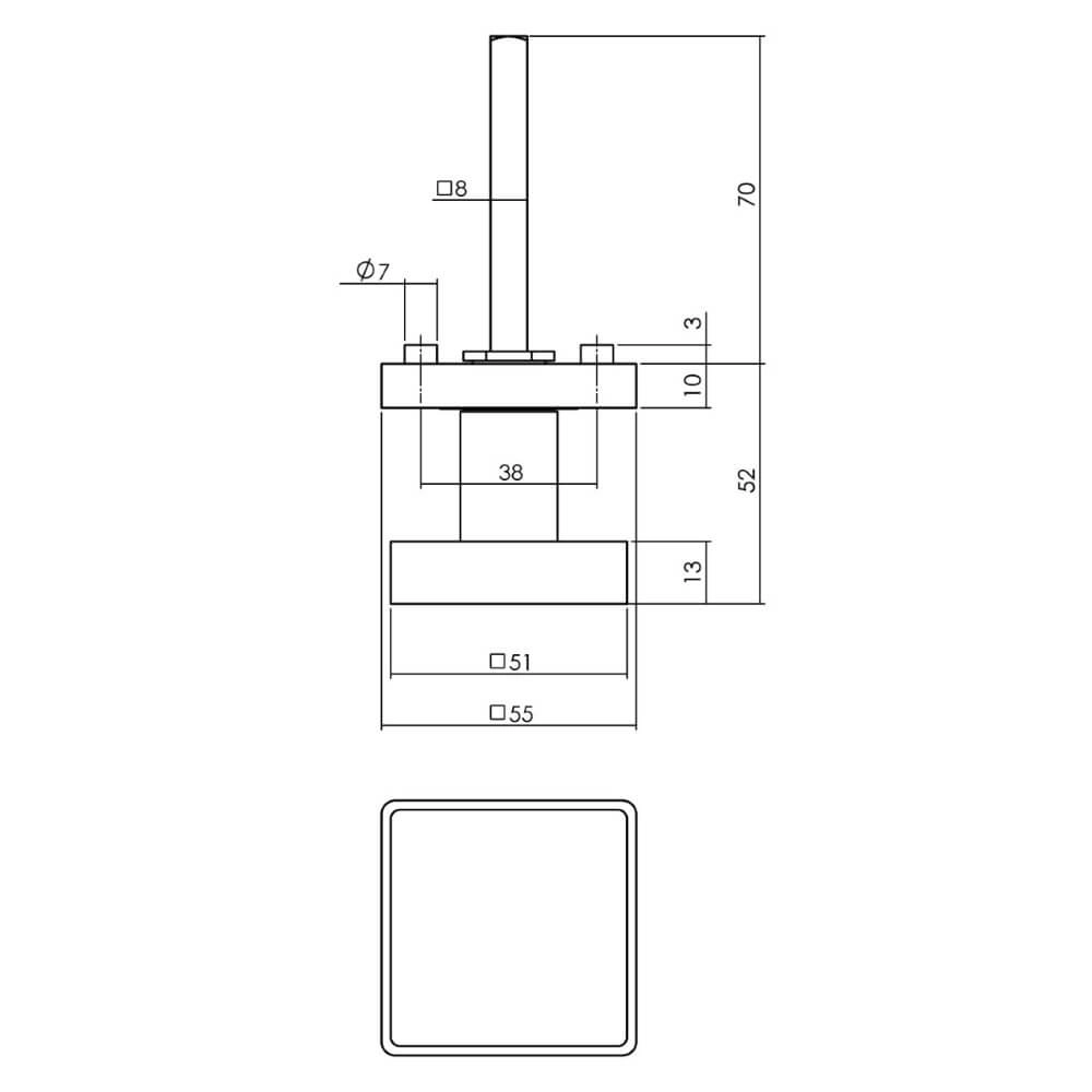Vierkante deurknop Tondo antraciet Intersteel 8714186539712