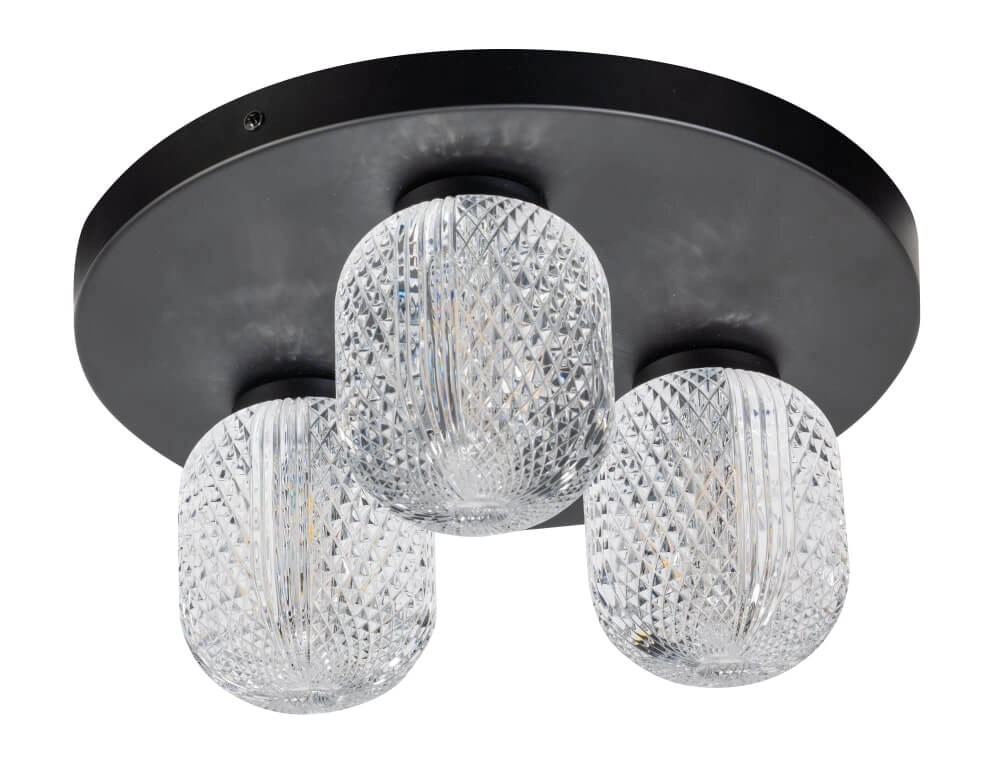 Unieke plafondlamp Kristel 3-lichts zwart