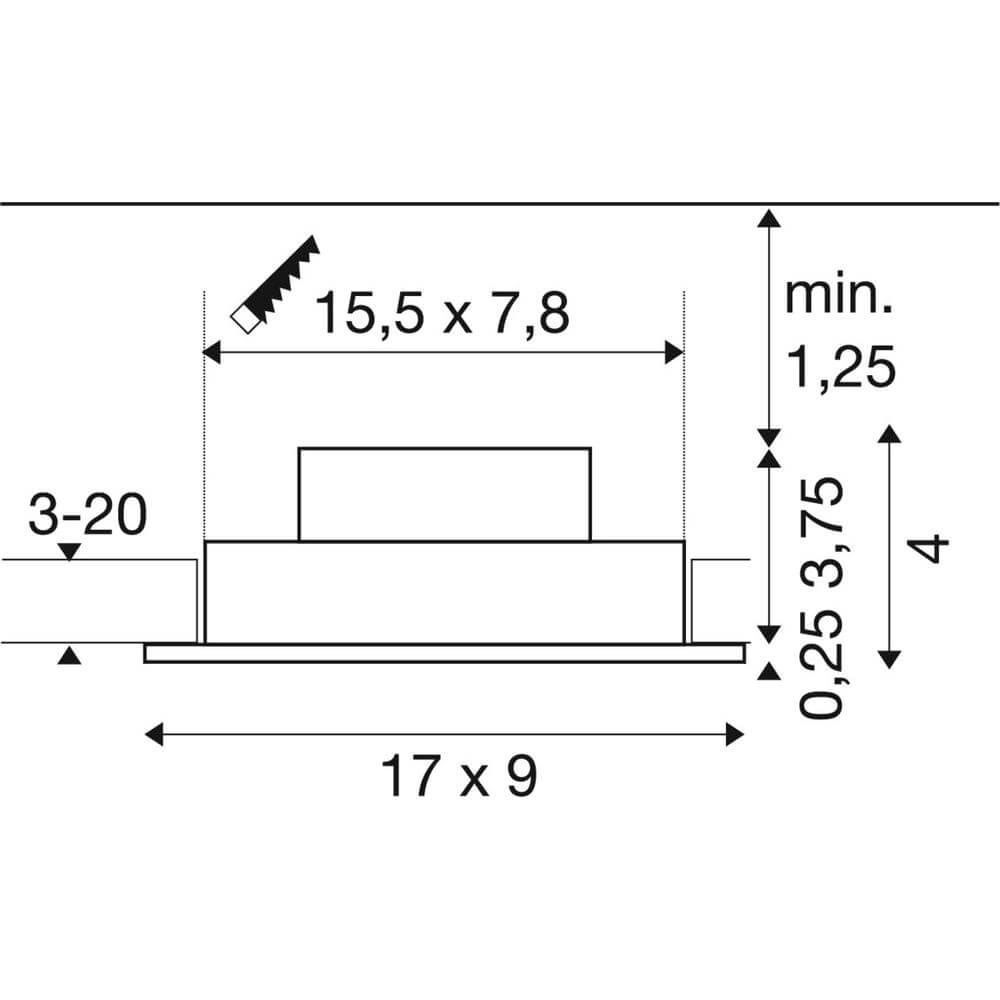Zwarte inbouwspot New Tria 155 2x Led 3000K SLV 4024163297059