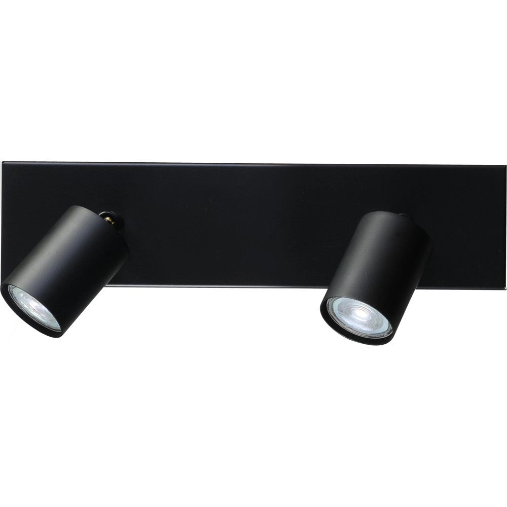 Plafondlamp zwart Bounce met 2 zwarte spots