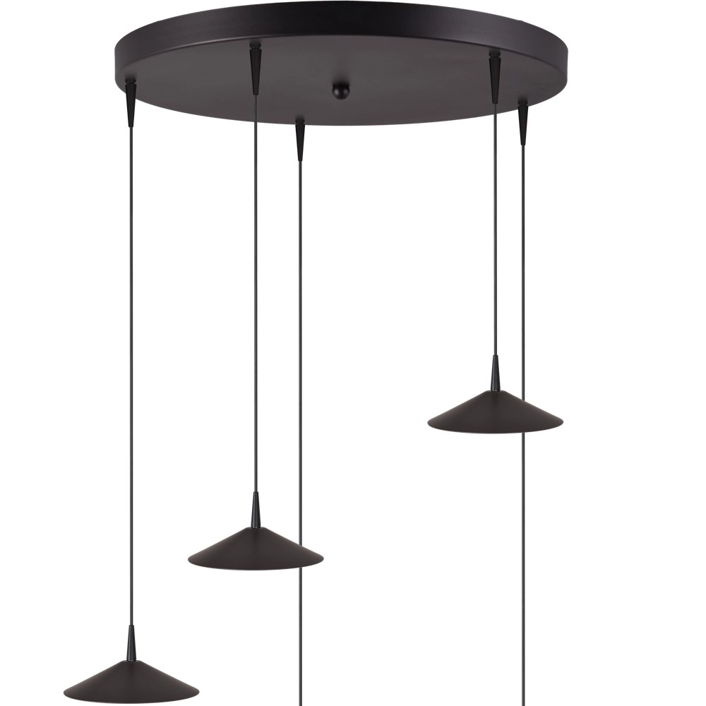 5-lichts hanglamp Ceppo zwart Ø 18cm rond Masterlight 8718121358697