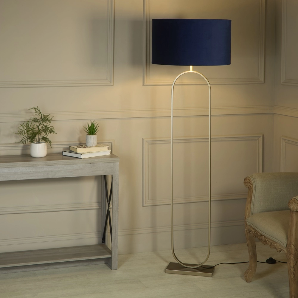 Vloerlamp Modish brons met blauwe kap Searchlight 5053423307602