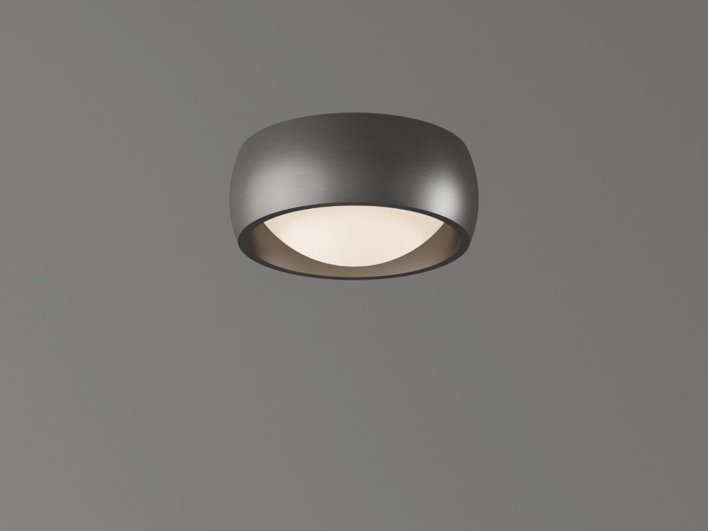 Strakke plafondlamp Montana Ø15cm - Gun metal