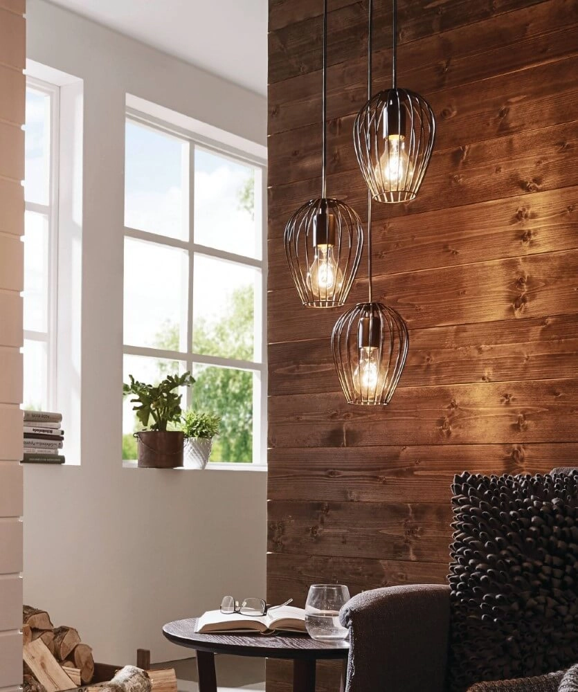 Hanglamp Newtown Disk 3-lichts 38cm zwart Eglo 9002759494797