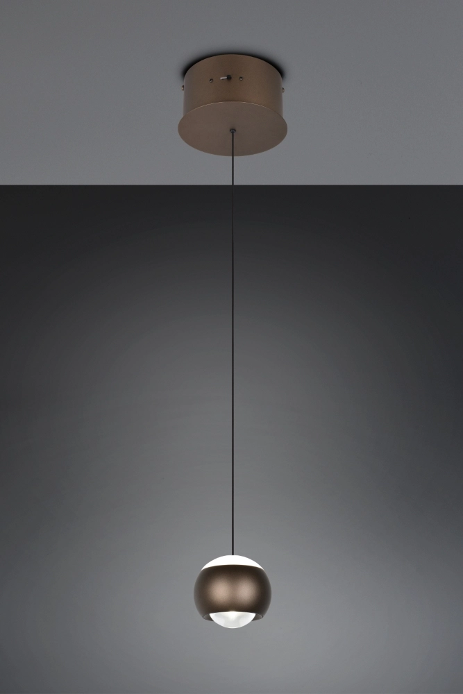 Led hanglamp Orbit 1-lichts platinum bruin Trio 4017807686555