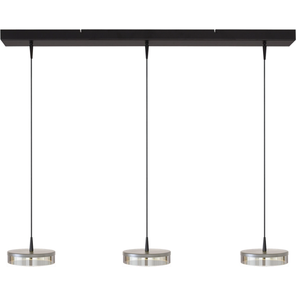 3-lichts hanglamp Imperia 100cm zwart met nikkel
