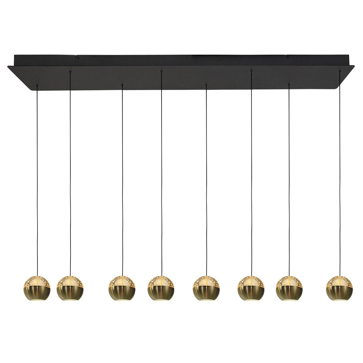 Eettafel hanglamp 115cm Belluno 8-lichts led - messing Steinhauer 8712746184013