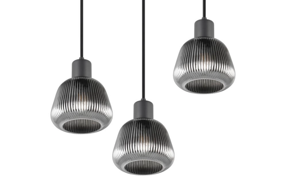 Vide hanglamp Tarifa met geribbeld glas Trio 4017807615807