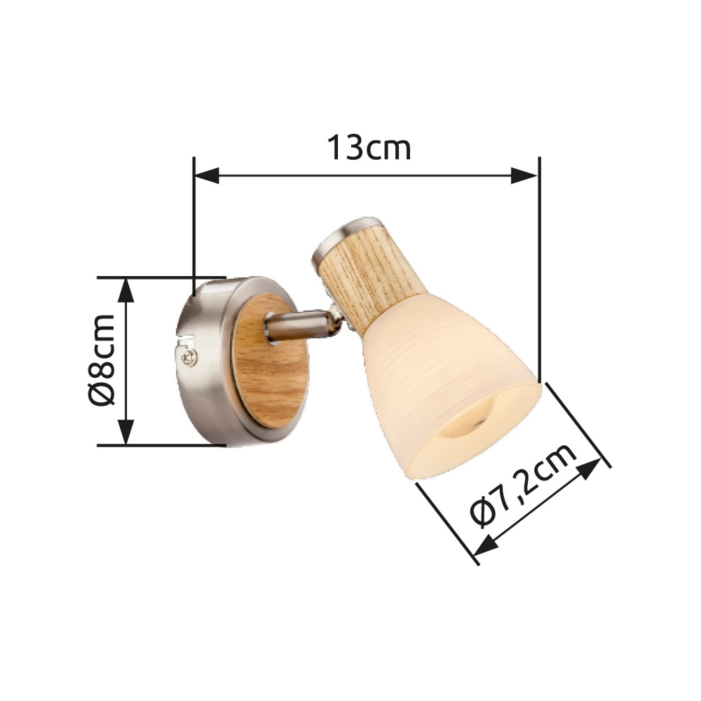 Wandlamp Gylfi nikkel met hout Globo 9007371343546