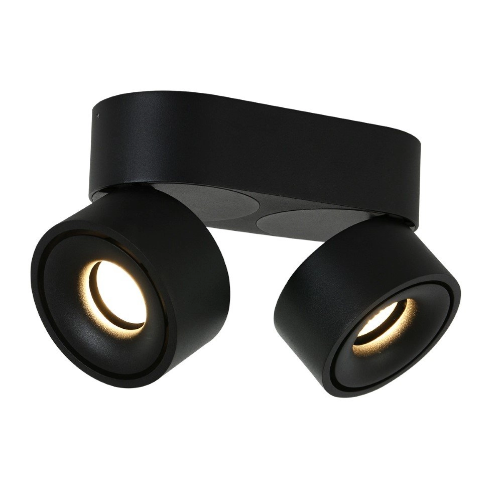 Strakke opbouwspot Fez Black 2-lichts zwart Steinhauer 8712746132502