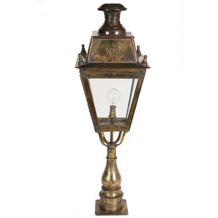 Landelijke sokkellamp Balmoral handgemaakt 87cm - gepoetst goud (PBUL) Limehouse 8716803506855