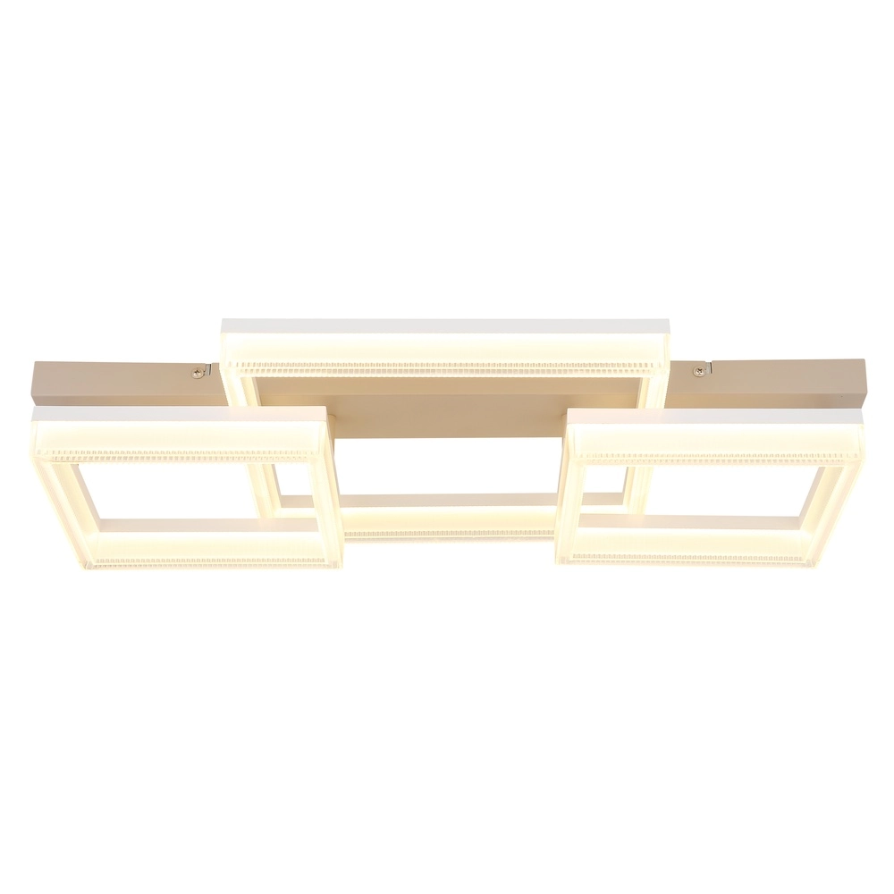 Moderne plafondlamp Zara zand bruin vierkant 66cm Globo 9007371567089