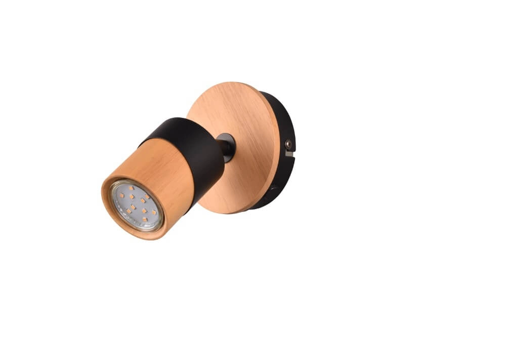Plafondlamp hout met zwart Aruni