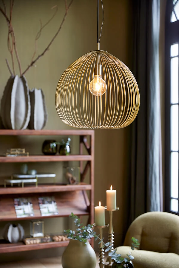 Gouden hanglamp Rilana Ø 45cm