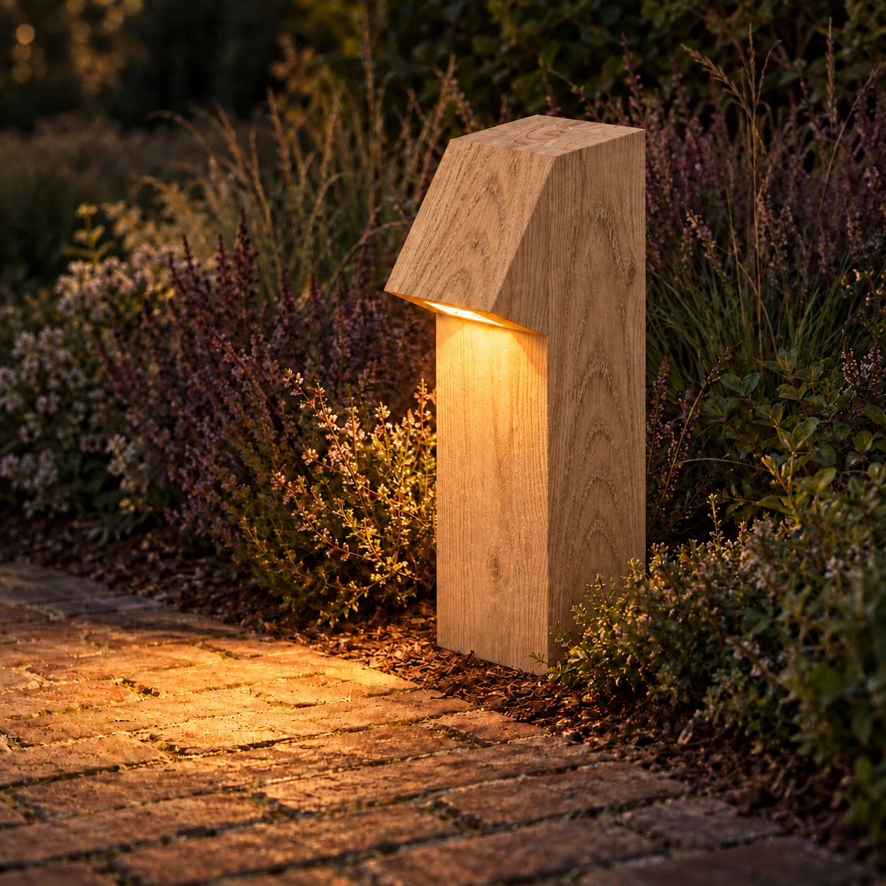 Houten padverlichting Peri 150 Eiken - 15x15x50 - 2700K