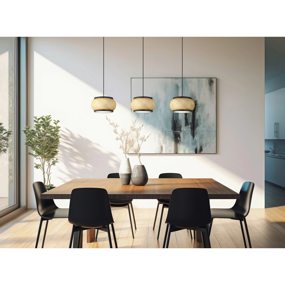 Hanglamp Bambora 3-lichts met bamboe Globo 9007371566860