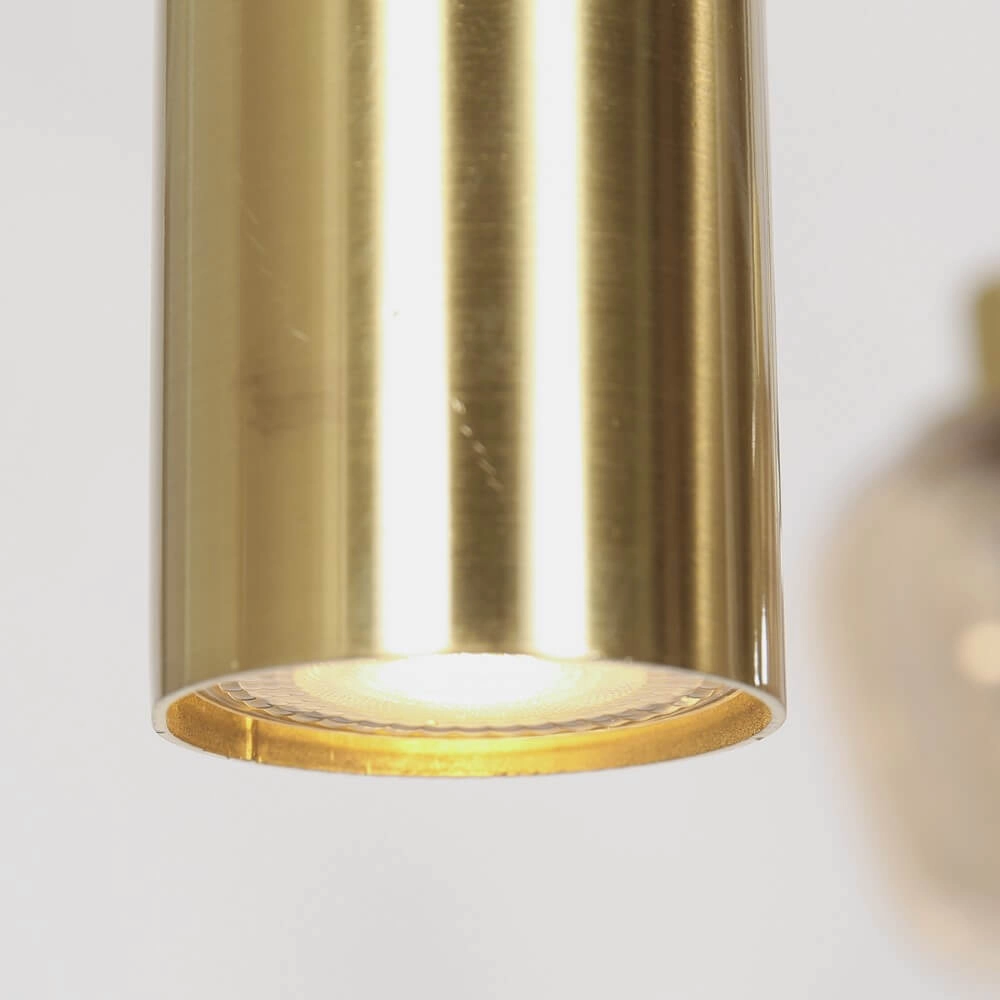 Eettafel hanglamp Reflexion goud met amberglas Steinhauer 8712746172966