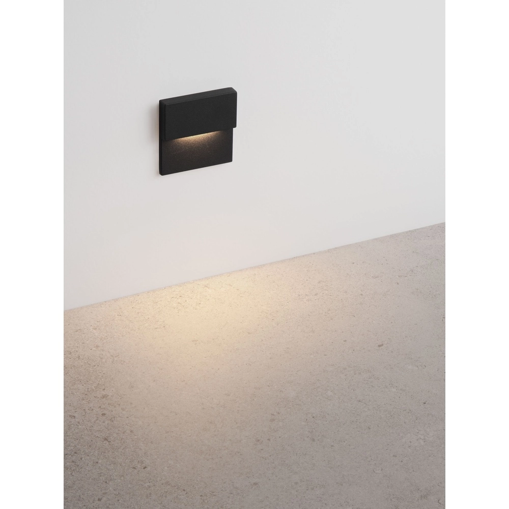 Inbouw wandlamp Dan zwart 3000K