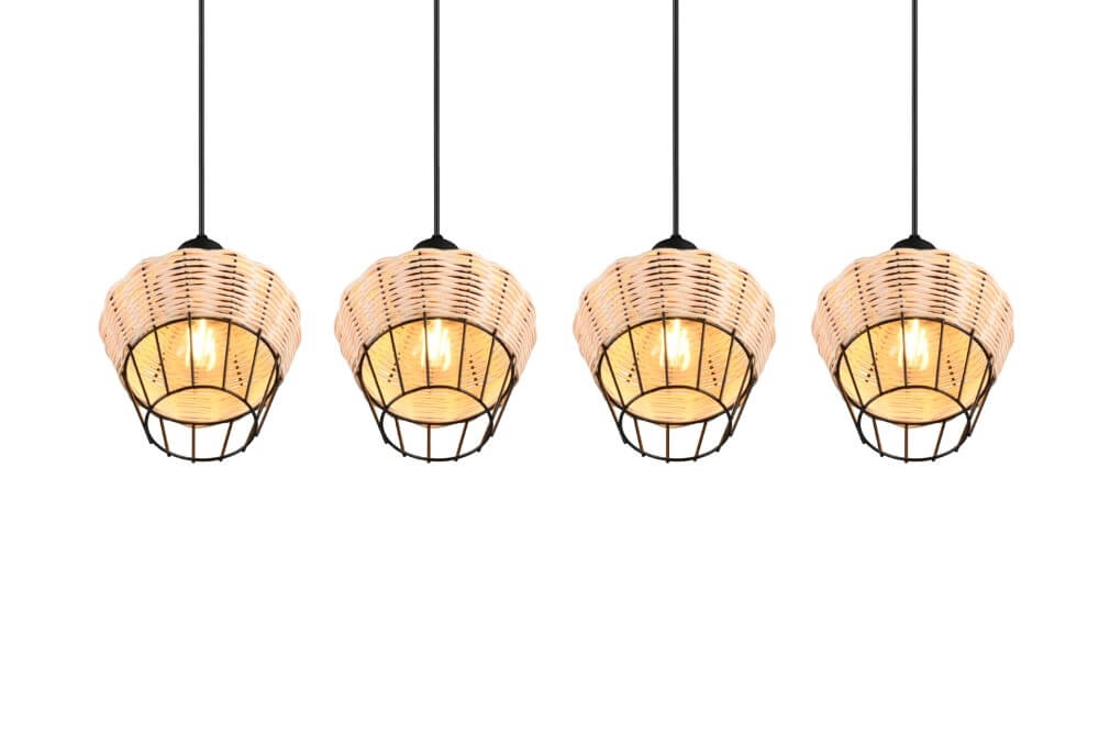 Eettafel hanglamp Borka rotan Trio 4017807556179