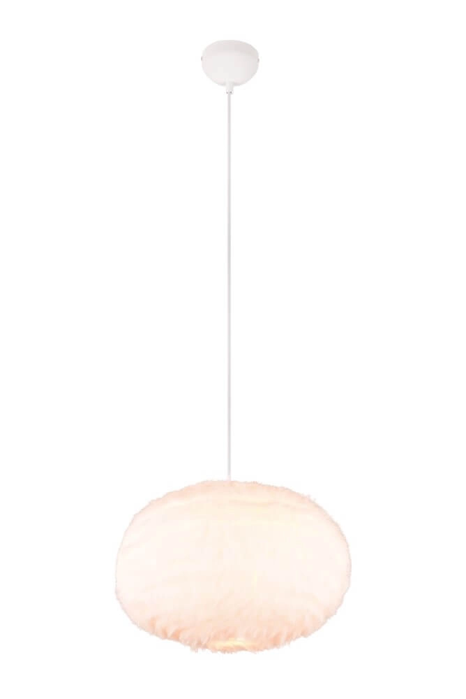 Stoffen hanglamp Furry crème Ø 50cm Trio 4017807600117