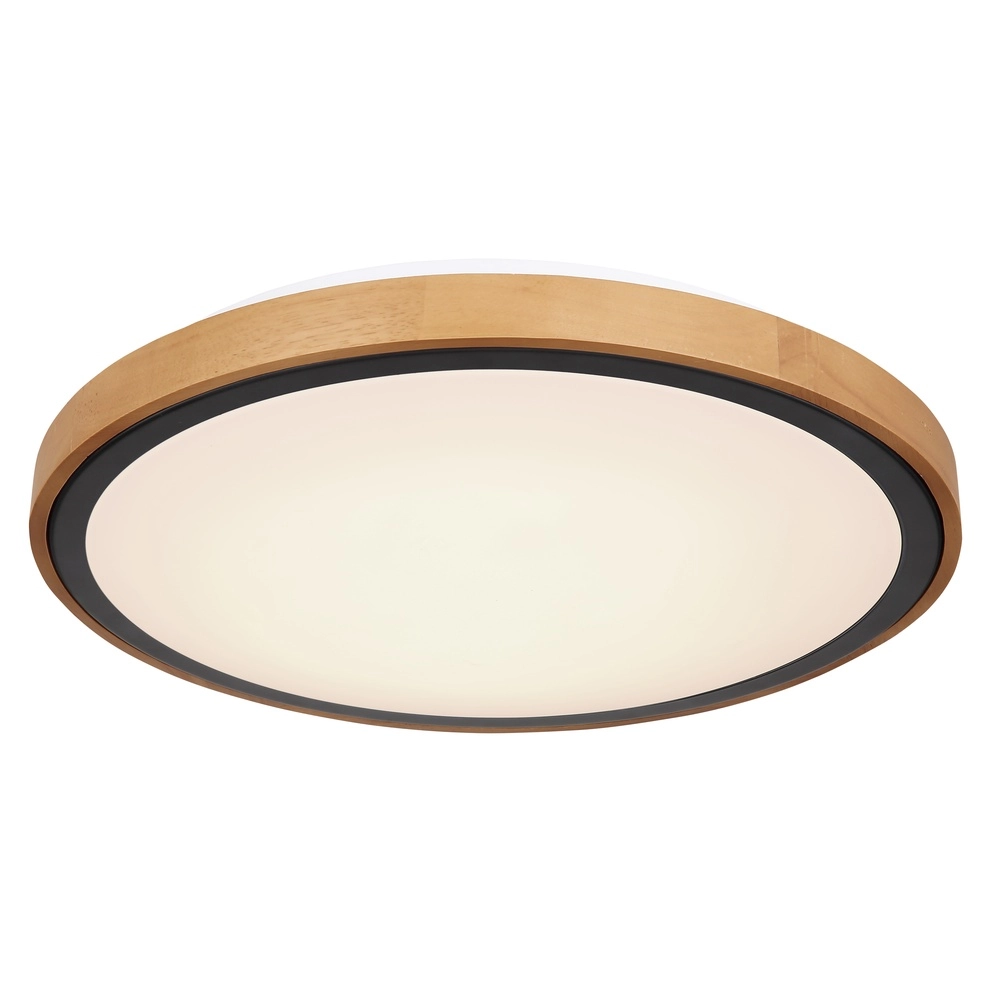 Plafondlamp Bruno Ø 43,7 zwart met hout