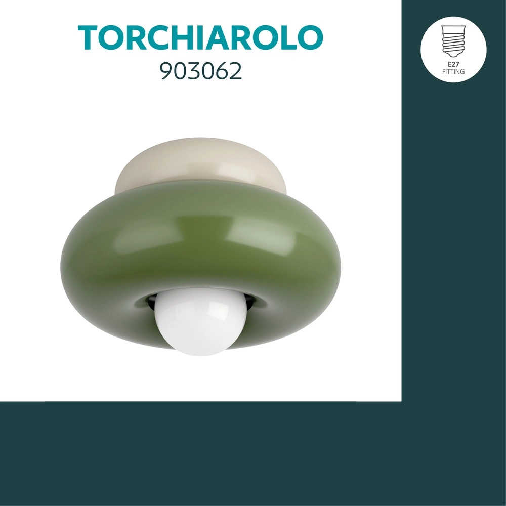 Design plafondlamp Torchiarolo zand bruin met groen Eglo 9008606405480
