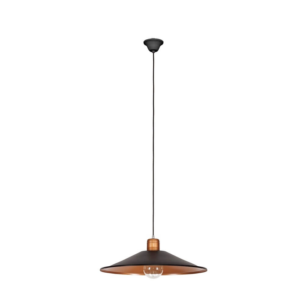 Zwart met koperen hanglamp Garret Lyora 5903139644495