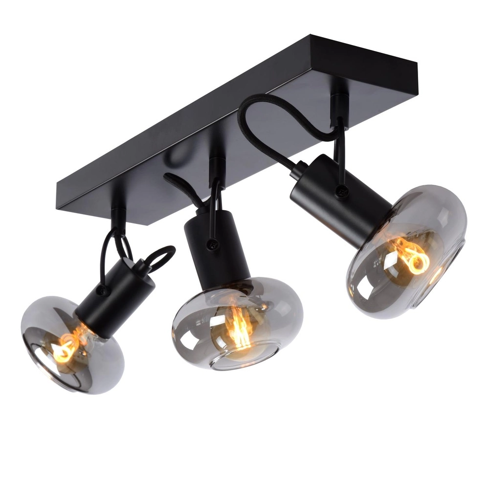 Plafondlamp Madee 3-lichts zwart Lucide 5411212176790