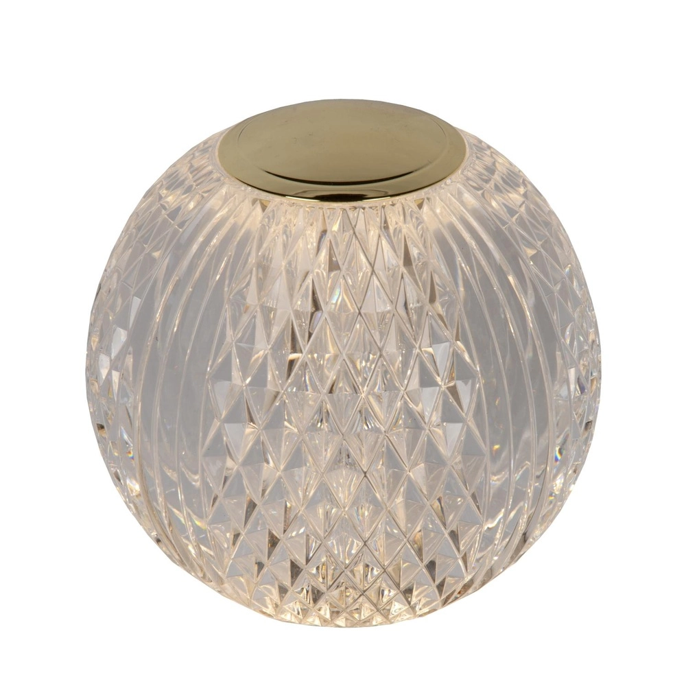 Gouden tafellampje Cintra oplaadbaar Ø 11cm - 3000K Lucide 5411212134363