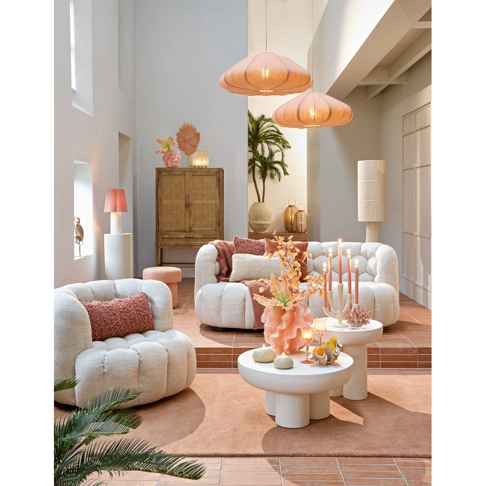 Stoffen hanglamp Cesano Ø 64cm - licht roze Light & Living 8717807779320