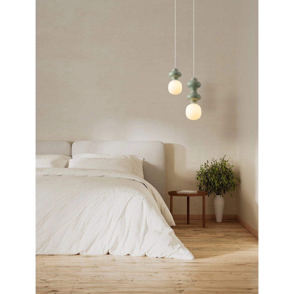 Hanglamp Clio S lichtgroen keramiek Lyora 5212017461209