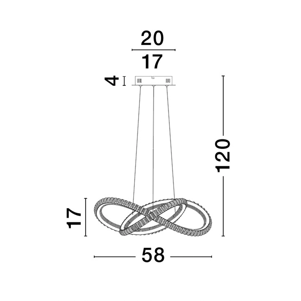 Design hanglamp Ginevra zwart Ø 58cm Lyora 5212017433473
