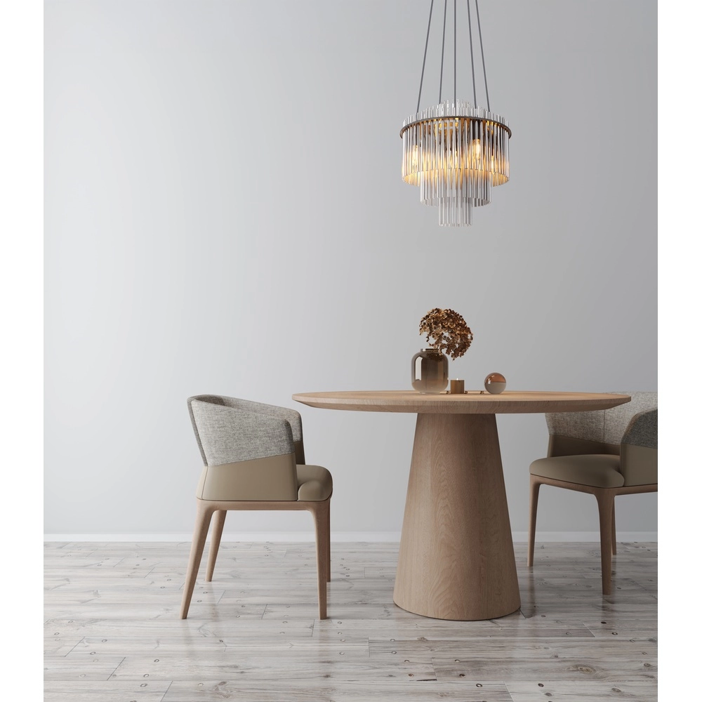 Hanglamp Ø 40cm Gorley zwart met smoke glas staafjes Globo 9007371515134