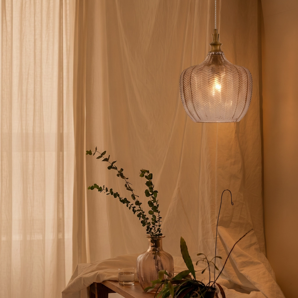 Hanglamp Loni champagne glas